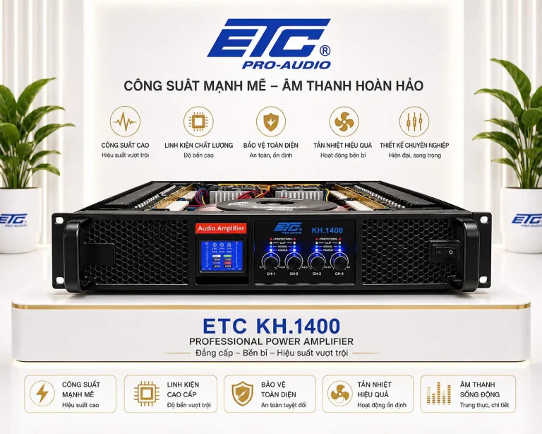ETC KH.1400 – Cục đẩy công suất chuyên nghiệp 4 kênh