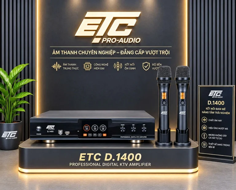 ETC D.1400 – Vang số & ampli karaoke kỹ thuật số chuyên nghiệp